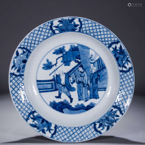 A Chinese Blue and White Porcelain Plate