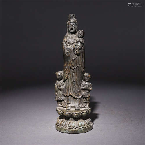 A Chinese Bronze Statue of Songzi Guanyin