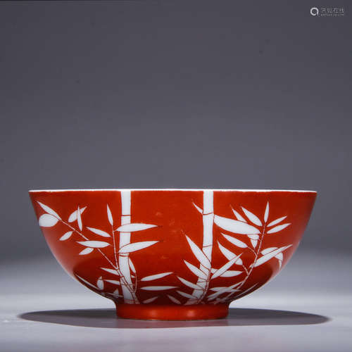 A Chinese Coral Red Glazed Porcelain Bowl