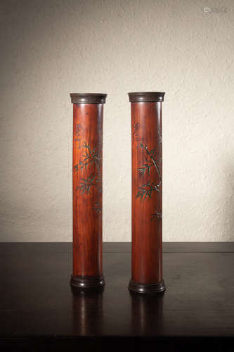 A Chinese Carved Bamboo Incense Tube