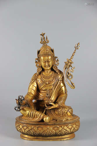 A Chinese Bronze Gilding Statue of Padmasambhava