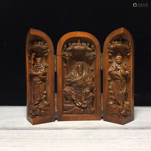 A Chinese Boxwood Carved Ornament