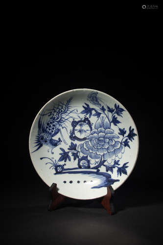 A Chinese Blue and White Porcelain Plate