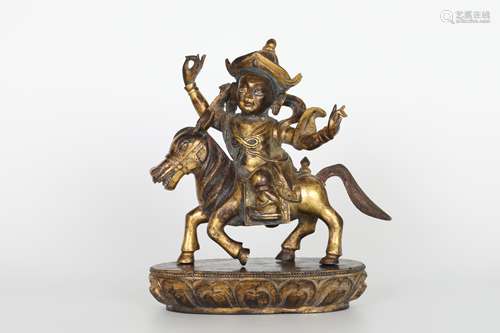 18th century gilt bronze god of wealth