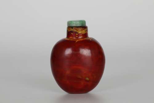 Qing Pumpkin Red Snuff Bottle