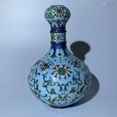 18th century silver roasted blue garlic bottle