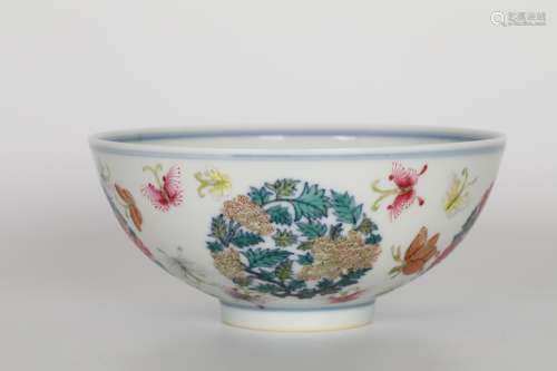 Qianlong blue and white colorful bowl