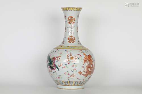 Guangxu pastel dragon and phoenix bottle