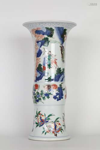 17th century blue and white multicolored vase