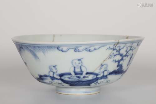 Chenghua blue and white figure bowl