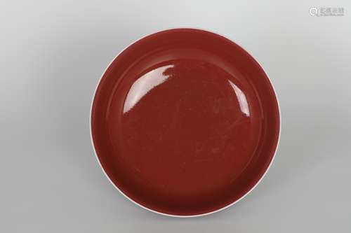 TongZhi Red glaze plate