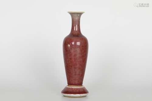 Kangxi red glaze willow leaf bottle