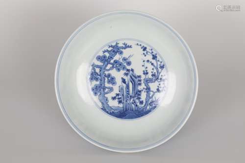 Qianlong blue and white plate