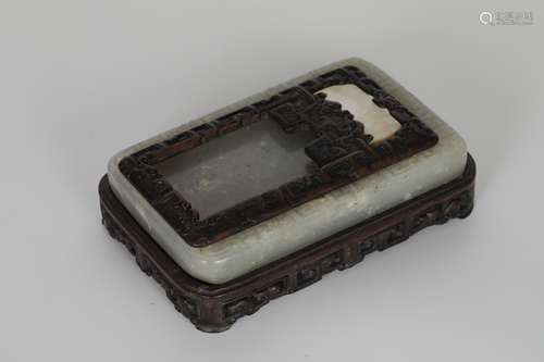 Qianlong Hetian Jade Inkstone