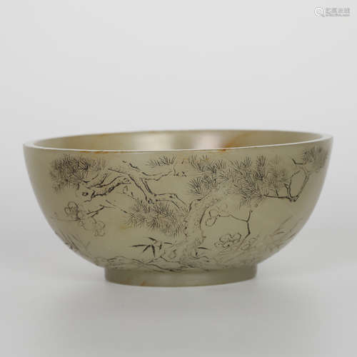 18th Century Hetian Jade Bowl