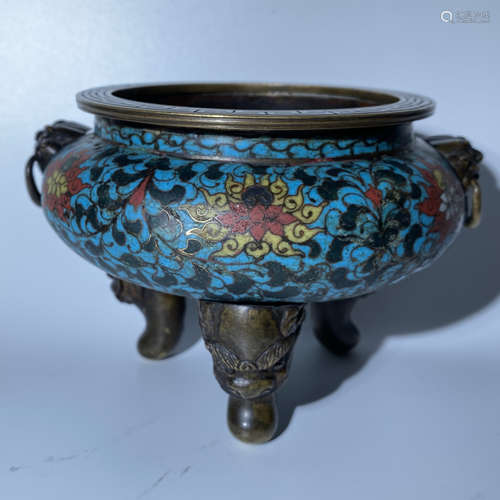 Ming Cloisonne enamel incense burner