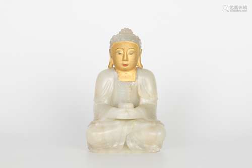 Ming Hetian Jade Painted Buddha