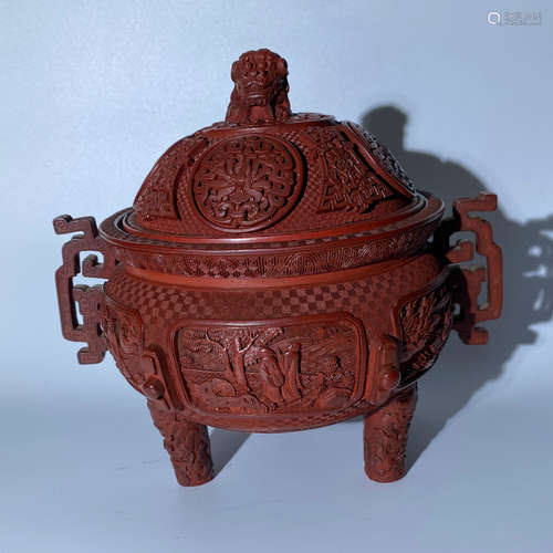 Qing Dynasty Qianlong period Lacquer carving incense burner made during