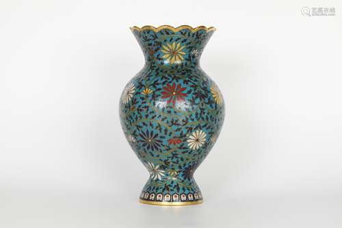 Kangxi cloisonné enamel vase