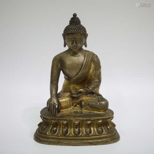 18th Century Gilt Bronze Sakyamuni