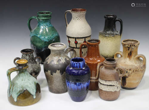 A large mixed group of assorted West German pottery, various factories, including Scheurich and