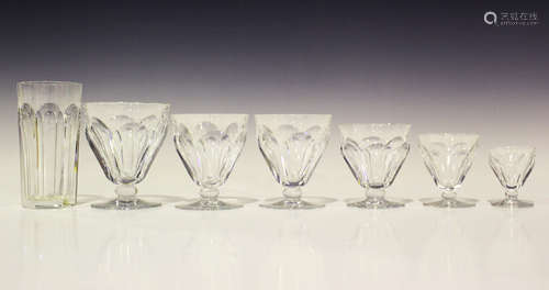 A part suite of Baccarat Talleyrand pattern glasses, originally designed circa 1937, comprising nine