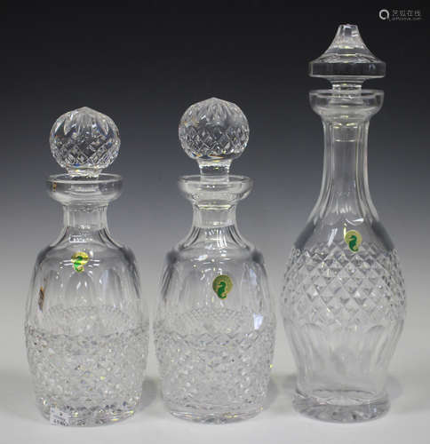 A Waterford Colleen pattern part suite of glasses, comprising three flutes, three hock, five water