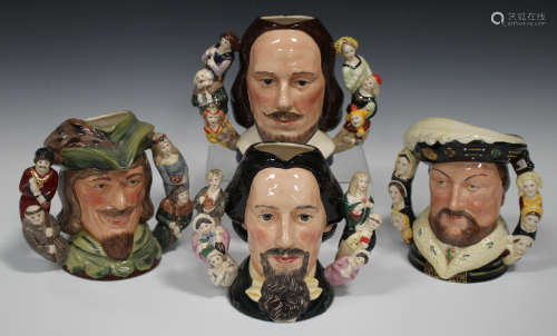 Four large Royal Doulton limited edition two-handled character jugs, comprising Charles Dickens,