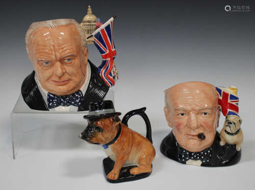 Two large Royal Doulton Winston Churchill character jugs, comprising Jug of the Year 2009, D7298,