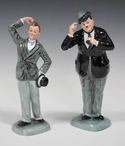 A pair of limited edition Royal Doulton figures, Stan Laurel, HN2774, and Oliver Hardy, HN2775, both