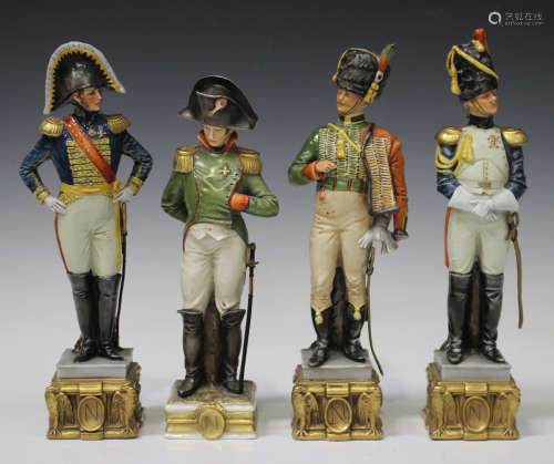 A Capodimonte military figure of Napoleon, second half 20th century, modelled by Merli, blue painted