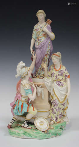 A Derby porcelain figure group depicting Jason and Medea at the Altar of Diana, circa 1770/80,