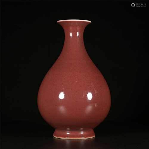 QIANLONG Ji red glazed jade pot spring