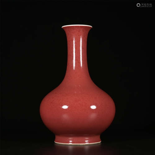 QIANLONG Ji red glazed skimmer bottle