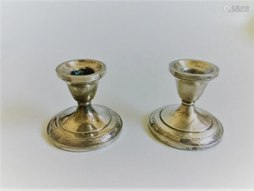 Vintage Sterling Weighted Candlestick Holders