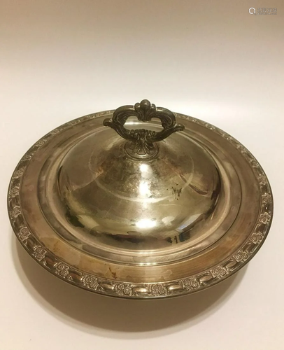 Sterling serving silver jar plated