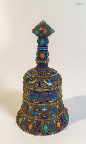 1920s/30s Chinese Export Silver Cloisonne Simulat…