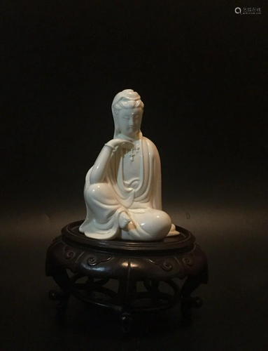 Chinese Kuanyin Statue White Porcelain,sighed