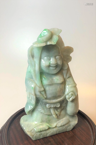 1930â€™ CARVED CHINESE JADITE JADE, STAND…