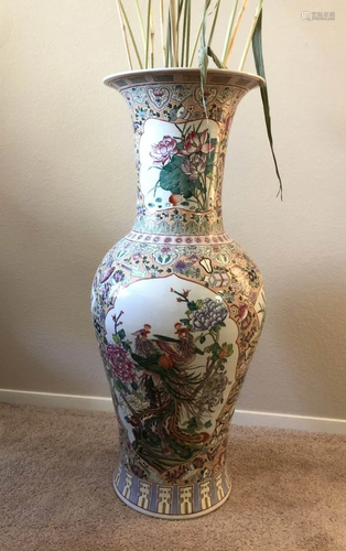 Antique super Large Chinese Famille Rose vase