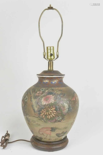 19th Famille Rose Vase lamp