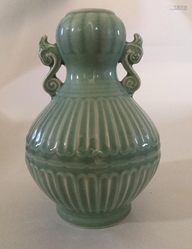 Chinese republic celadon glazed Carving porc…