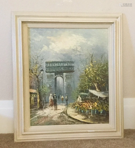 Antique original oil painting on canvas