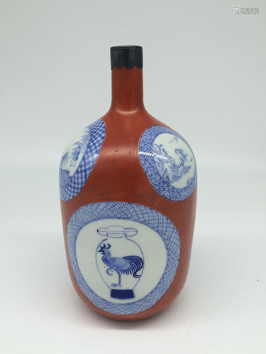 Qing Dynasty Chinese red,white and blue Porcelain …