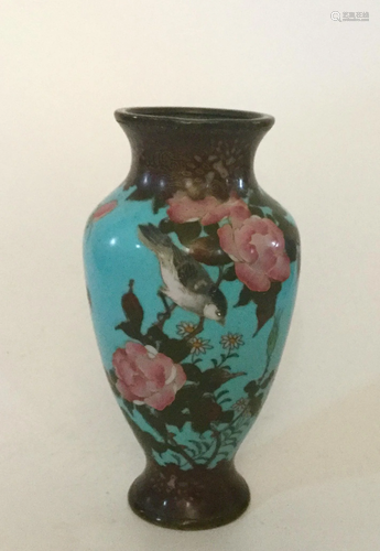 19th Blue Cloisonne Vase