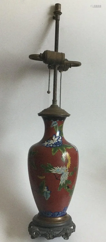 Qing dynasty Cloisonne antique vase lamp