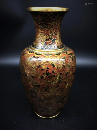 Chinese Cloisonne Vase with Hundreds of Flower