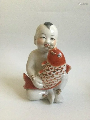 Chinese handmade porcelain figurines baby statue