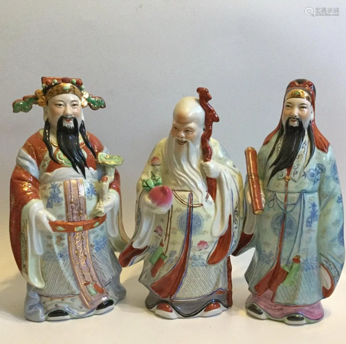 Super big Chinese famille rose porcelain figures …