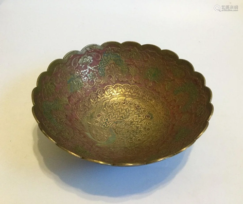 Vintage Phinex carving Brass bowl